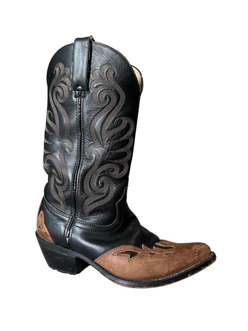 VINTAGE DURANGO women’s leather cowboy boots black/brown model RD5304 size 6.5